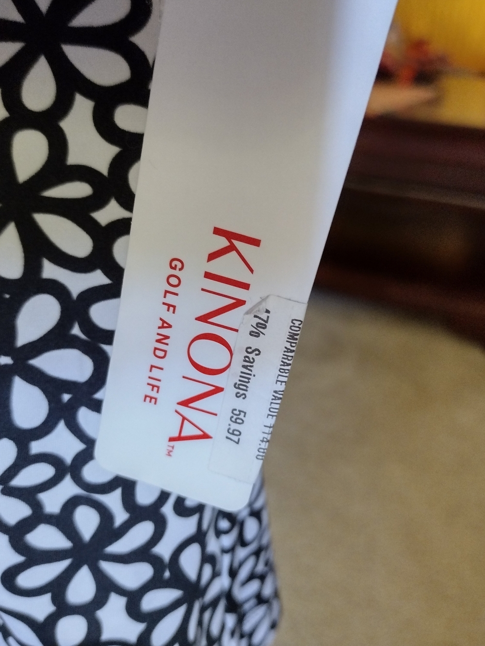 Kinona Black & White Floral Zip Athletic/Golf Tank - Picture 4 of 9